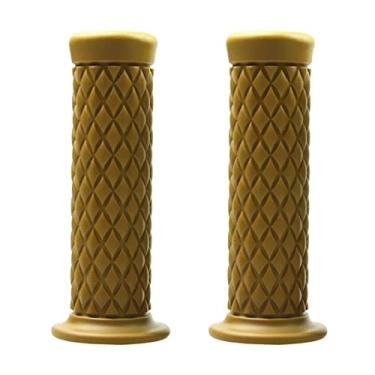 Imagem de Pegas de mão para motocicleta, barra de borracha antiderrapante para alças de 22 mm/24 mm, cabo de propulsor de motocicleta vintage, guidão para conforto das mãos, universal para motocross, scooter, motocross, motocross, moto, extremidade aberta (camelo)