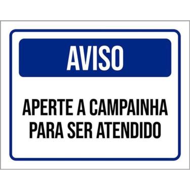 Imagem de Kit 3 Placas De Sinalização - Aviso Aperte A Campainha