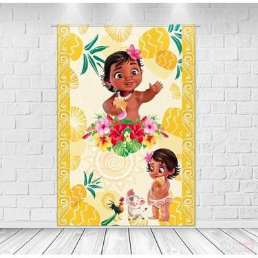 Imagem de Painel Decoração Casado Retangular Tecido Sublimado Moana Baby