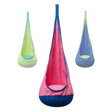 Imagem de Balanço sensorial infantil inflável para autismo, balanço sensorial interno com bomba manual, rede para pendurar em ambientes externos e internos, rosa