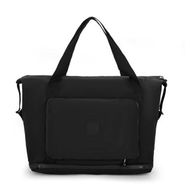 Imagem de Bolsa Viagem Feminina expansível Grande Capacidade Bolsa de Ombro academia (modelo 2 preta)