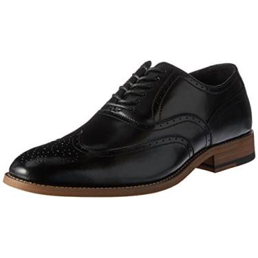 Imagem de STACY ADAMS Sapato Oxford masculino Dunbar Wingtip, Preto, 9 Wide