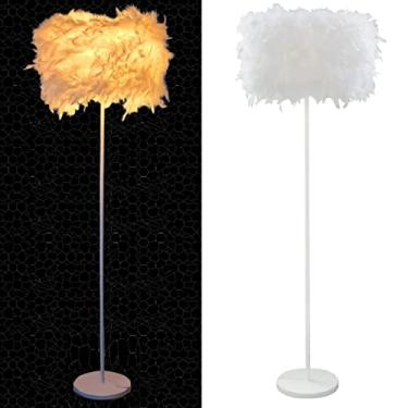 Imagem de Luminária Penas 1,5m Piso Chão Abajur Cúpula 40cm Gimpo BB-CB-LPP40