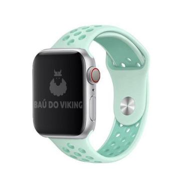 Imagem de Pulseira Furos ML Turquesa Compatível Apple Watch 44mm - Baú do Viking