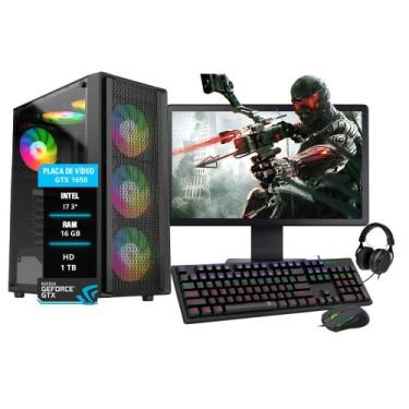 Imagem de Pc Gamer Completo Bravus i7 GTX 1050 16GB Hd 1TB SSD 120GB - AMORIM TE