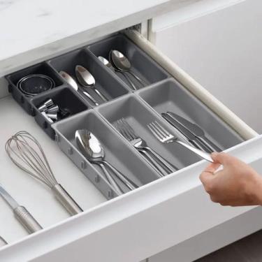Imagem de Conj. Organizador de Gavetas 7 Peças - Blox Cinza - ORGANIZADOR 7 PECA