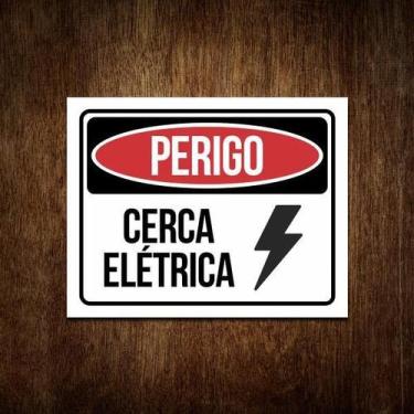 Imagem de Placa Segurança Perigo Cerca Elétrica - Perigo Atenção 36X46 - Sinaliz