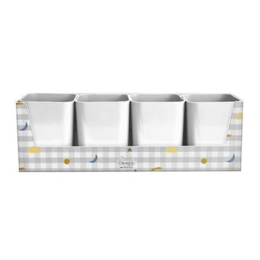 Imagem de Kit Com 04 Porta Trecos Pequenos Astros Branco - Dello