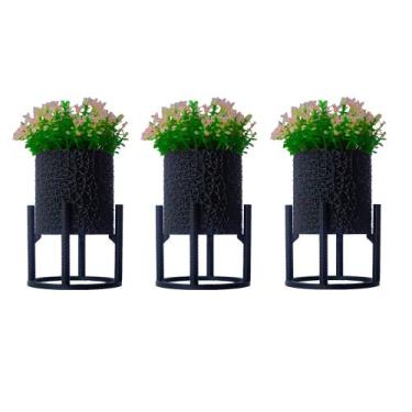 Imagem de 3 Vasos Cachepot Suculenta Erva Flor Decoração Casa Suspenso Favorito 