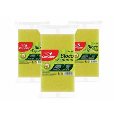 Imagem de Kit 3 Esponja Espuma de Lavar Carro Multiuso para Uso Diverso 22CMX13C