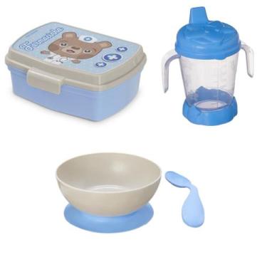 Imagem de Kit Alimentação Baby 4m + Farmacinha Tampa c/ Trava BPA Free - Usual U