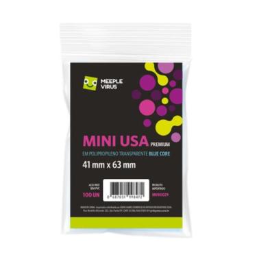 Imagem de Sleeves Mini USA Premium 41 x 63 Blue Core - Meeple Virus, BoardGame P