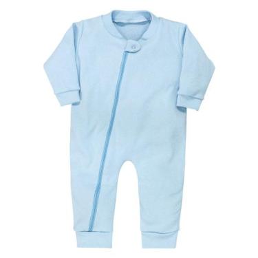 Imagem de Macacão Longo Zíper Em Suedine para Bebê Menino Azul Claro - Era Uma V