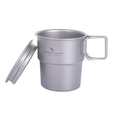 Imagem de Boundless Voyage Caneca de café de titânio com tampa Copo de cerveja de 250 ml para acampamento ao ar livre caminhadas piquenique fogo aberto cozinhar Ti3051D