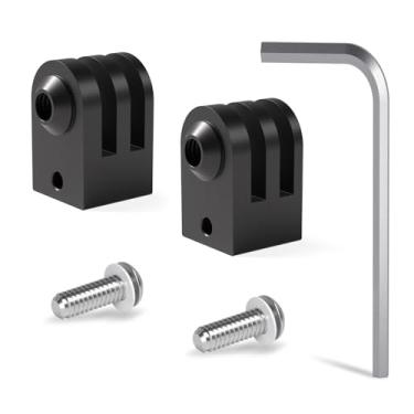 Imagem de HSU Adaptador de montagem de tripé GoPro de liga de alumínio para GoPro Hero 13/12/11/10/9/8/7/6, mini 1/4-20 monopé de metal para AKASO Campark e outras câmeras de ação (preto)