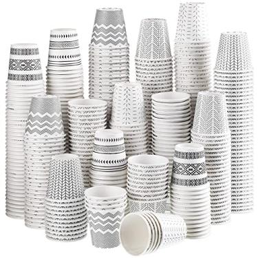 Imagem de Pacote com 600 copos de papel descartáveis de 85 g, copos de enxaguante bucal pequenos copos de degustação xícaras de banheiro xícaras de café de papel copo de bebida fria para piquenique, churrasco,