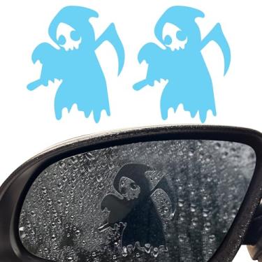 Imagem de Adesivo espiador de espelho Grim Reaper, acessórios de carro, adesivo, espiador de janela, decalque de espelho lateral (2 peças)
