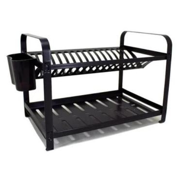 Imagem de Escorredor 16 Pratos Inox Não Enferruja Preto Oferta - Mak-inox