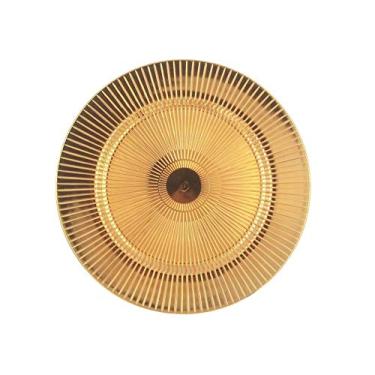 Imagem de Pomp Sundial 33 cm de diâmetro Placas de carregamento de ouro (pacote com 6) | Carregadores decorativos que capturarão sua imaginação | Fácil de cuidar + plástico premium