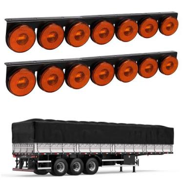 Imagem de 2 Lanternas 7 Marias Carreta LED Âmbar 85mm Saída Fios - DW Componente