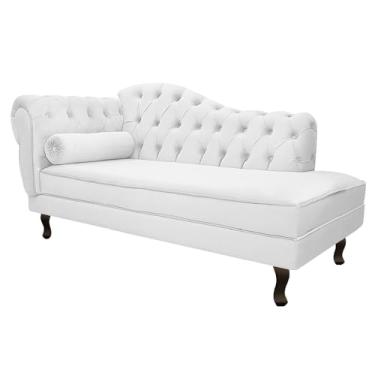 Imagem de Divã Recamier Sofá Juliana 140cm Lado Direito Corano Branco - AM Decor