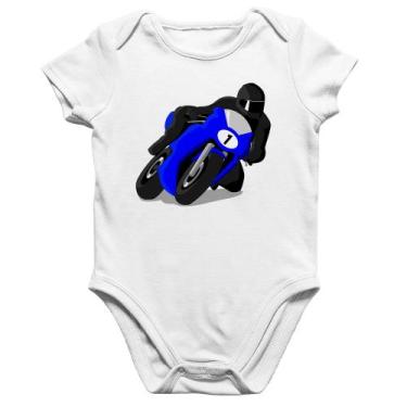 Imagem de Body Bebê Algodão Moto Corrida - Foca na Moda, Branco, P