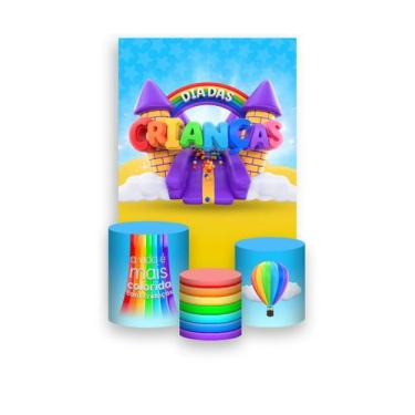 Imagem de Painel De Festa Vertical 1,50 x 2,20 + Trio De Capas Cilindro - Dia Da