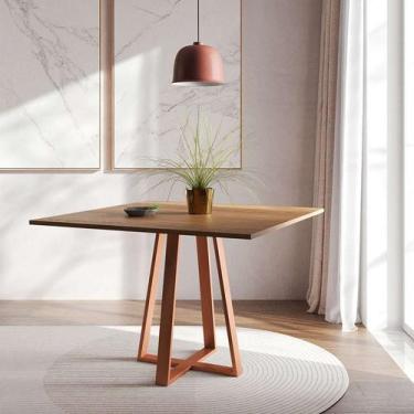 Imagem de Mesa de Jantar Mônaco Quadrada Cobre e Imbuia 110 cm - New Green