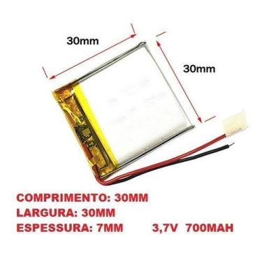 Imagem de Bateria  700 Mah  3.7v  Com 2 Fios 7mm X 30mm X 30mm - - KMIG
