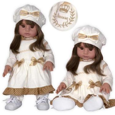 Imagem de Bebe Reborn Loira Realista Grande 100% Silicone 48cm Banho - Cegonha R