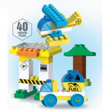 Imagem de Blocos de Montar Blocz 40 peças Didático Infantil Educativo