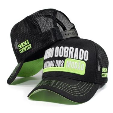 Imagem de Boné Telinha Trucker Ajustável Bebo Dobrado Ouvindo Os Modão Envio Ime