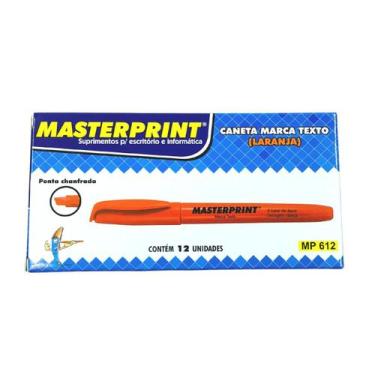 Imagem de Marcador de Texto Masterprint Ponta Chanfrada 12 Uni Laranja Neon