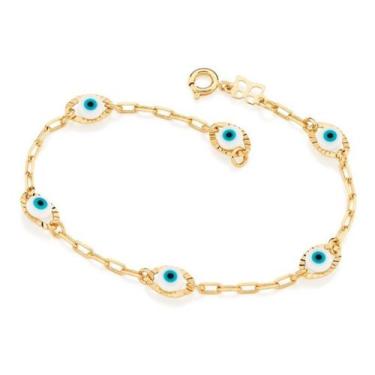 Imagem de Pulseira Rommanel Olho Grego Folheado Ouro 551411, COLORIDO, 19