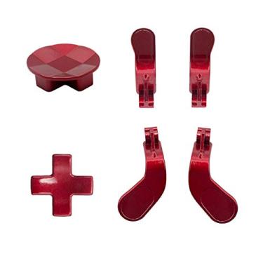Imagem de 4 pcs Trigger Paddles and 2 Interchangeable D-Pads Metal Stainless Steel Replacement Parts for Elite Series 2 and Xbox one Elite Controllers (Red)