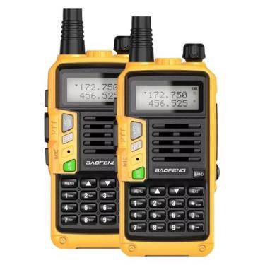 Imagem de Kit 2 Rádios Comunicadores Tri Band Walkie Talkie Portátil - BAOFENG