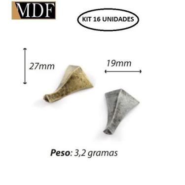 Imagem de Kit 16 Pezinho Reto Liso 1,9 X 2,7cm Caixa e Bandeja Artesanato - ATAC