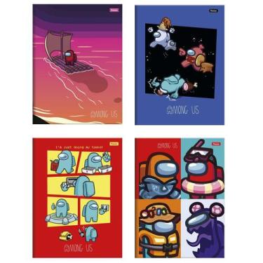 Imagem de Caderno Brochura Pequeno Capa Dura Among Us 80Fls SORTIDO - Foroni