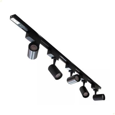 Imagem de Kit Trilho Eletrificado 1,5m + 5 Spot Led 7w Preto 6000k