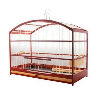 Imagem de Gaiola Passarinho em Madeira Para Passeio - Trinca Ferro - Coxo Latera