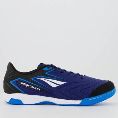 Imagem de Chuteira Penalty Max 300 Futsal Azul Preta e Branca, 41