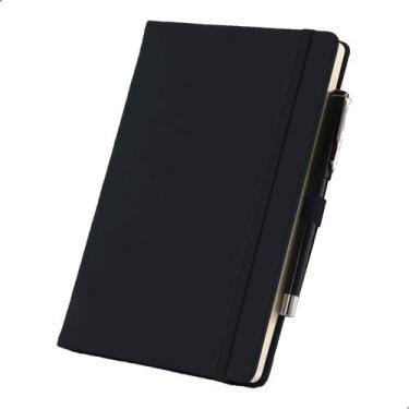Imagem de Caderneta Tipo Moleskine 80 Folhas Sem Pauta A5 Suporte Caneta Capa Du