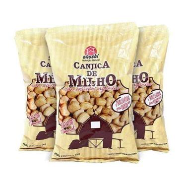 Imagem de Pipoca De Canjica De Milho Com Açúcar Orgânico Okoshi Contendo 3 Pacot