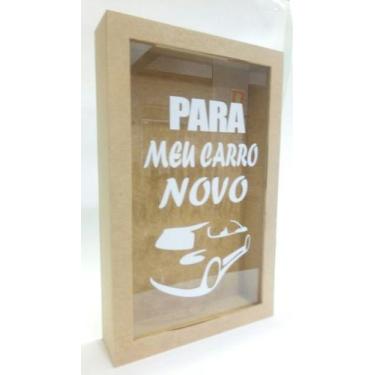 Imagem de Quadro Rolhas Cofrinho Cofre Viagem Porta Moedas 27x17cm mdf cru - son