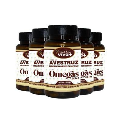 Imagem de 5x oleo de avestruz strut original omega 3 6 7 9 - Genuinamente Strut