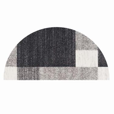 Imagem de TOUSSE Tapete redondo, tapete lavável, antiderrapante, tapetes para sala de estar, tapetes para quarto, tapete circular, tapetes vintage boho, pelo baixo, macio (flor 11,80 x 160 cm)