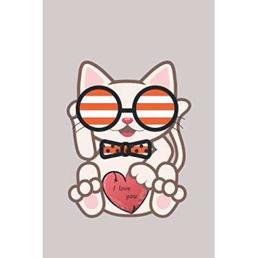 Imagem de I love You: Valentines Day Gift Notebook: Cute Cat Funny/Journal pet love,kids valentiens day 120 blank pages, 6x9 inches, Matte Finish Cover.