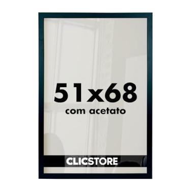 Imagem de Moldura Quadro 51x68 cm p/Quebra Cabeça Grow Puzzle 1000 peças Game Office Decoração Parede Sala Escritório c/Acetato (Preto)