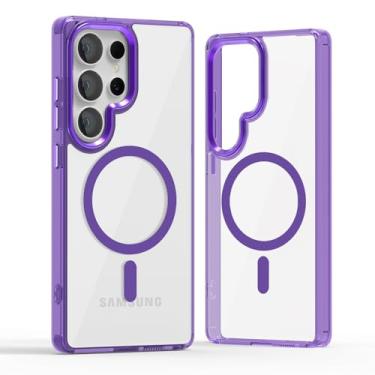 Imagem de Lunivop Capa rígida para Samsung Galaxy S25 Ultra [compatível com carregamento sem fio Magsafe] Capa magnética resistente a amarelamento transparente para S 25 Ultra 6,8 '' 5G 2025 Robusta Melhores