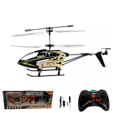 Imagem de Fênix Helicóptero com Controle Remoto, 2 Canais, com Carregador USB (Preto)